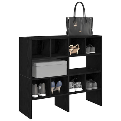 vidaXL Shoe Racks 2 pcs Stackable Black Oak 89,5x30x40 cm