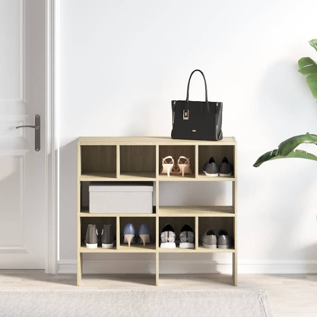 vidaXL Shoe Racks 2 pcs Stackable Sonoma Oak 89.5x30x40 cm
