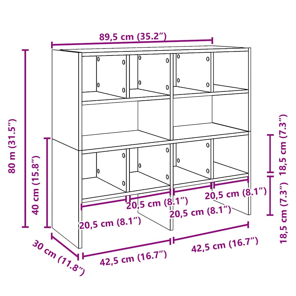 vidaXL Shoe Racks 2 pcs Stackable Sonoma Oak 89.5x30x40 cm