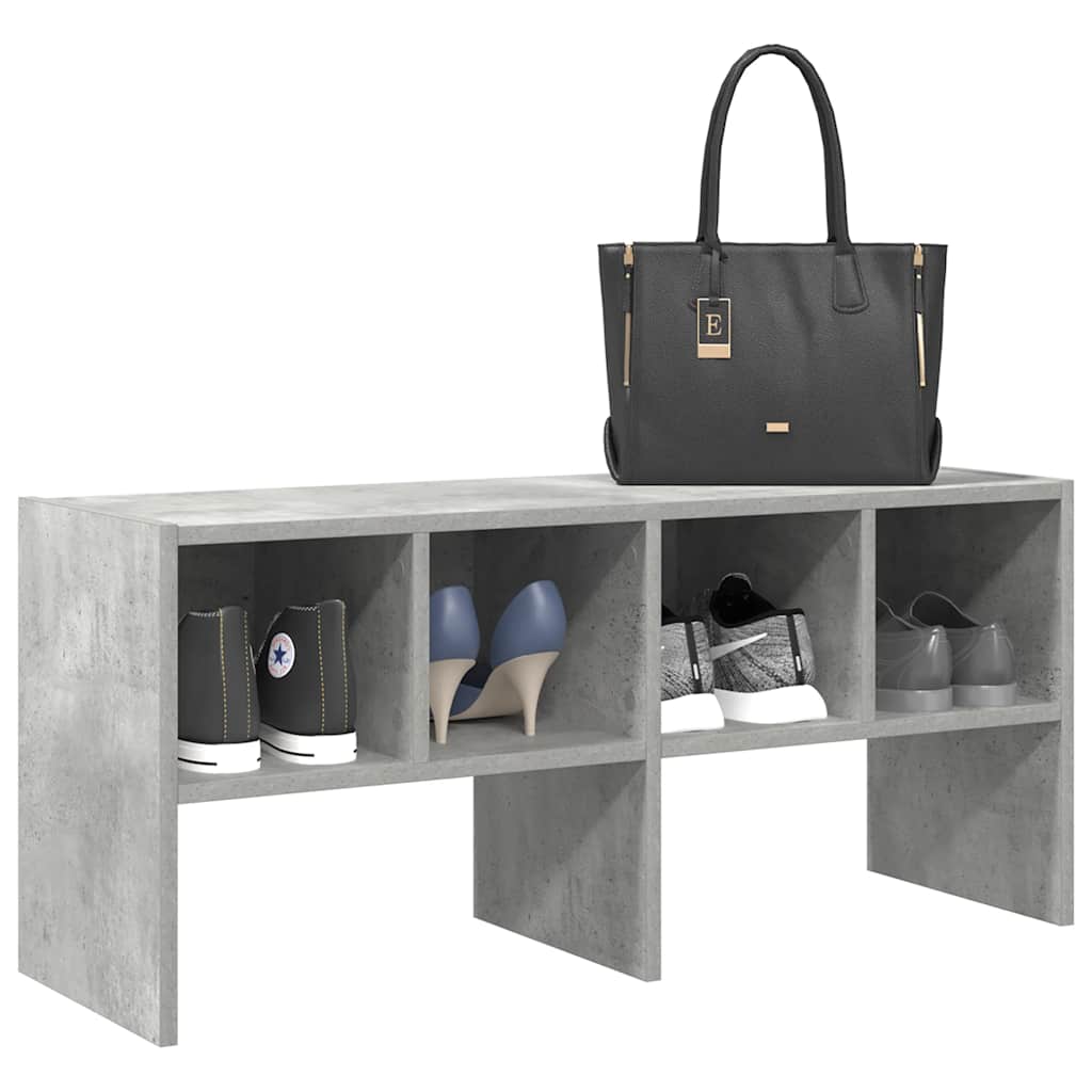 vidaXL Shoe Rack Stackable Concrete Grey 89.5x30x40 cm