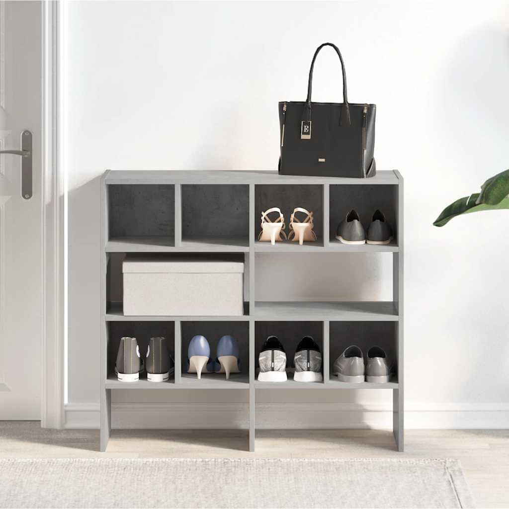 vidaXL Shoe Racks 2 pcs Stackable Concrete Grey 89.5x30x40 cm
