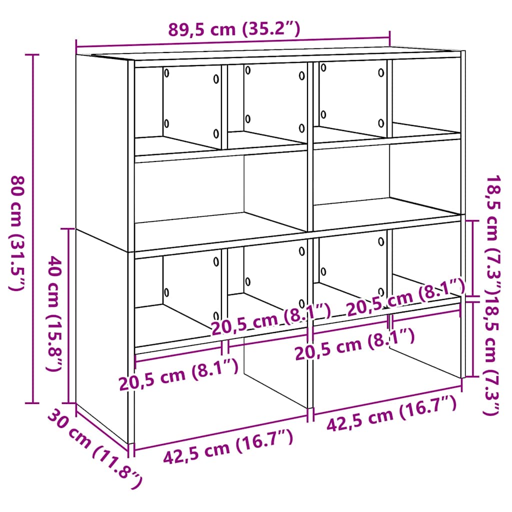 vidaXL Shoe Racks 2 pcs Stackable Concrete Grey 89.5x30x40 cm