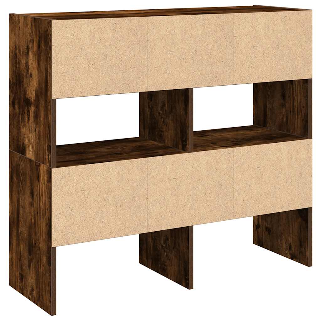 vidaXL Shoe Racks 2 pcs Stackable Smoked Oak 89.5x30x40 cm