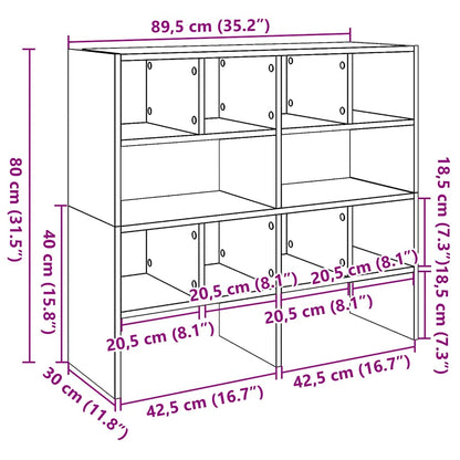 vidaXL Shoe Racks 2 pcs Stackable Smoked Oak 89.5x30x40 cm