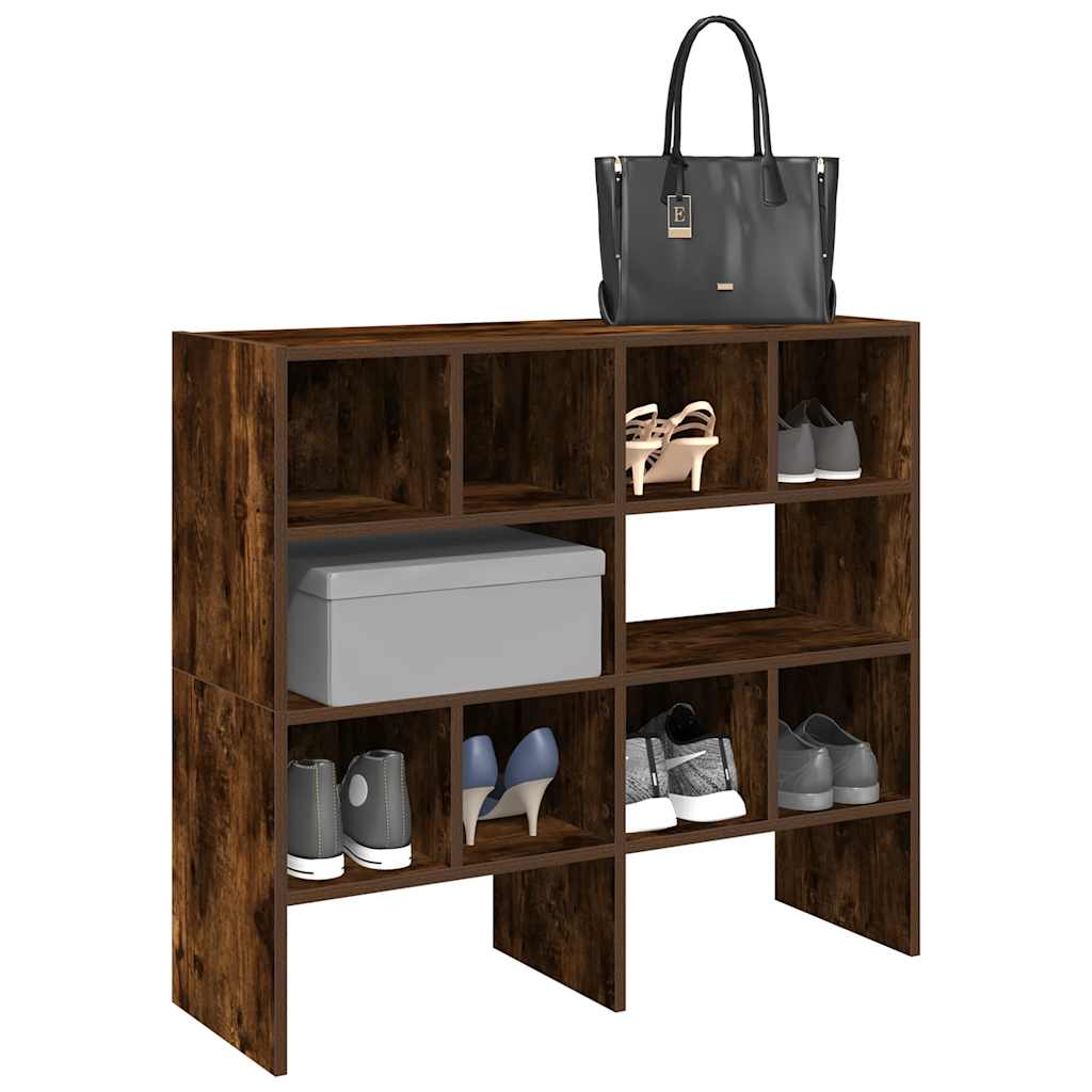 vidaXL Shoe Racks 2 pcs Stackable Smoked Oak 89.5x30x40 cm