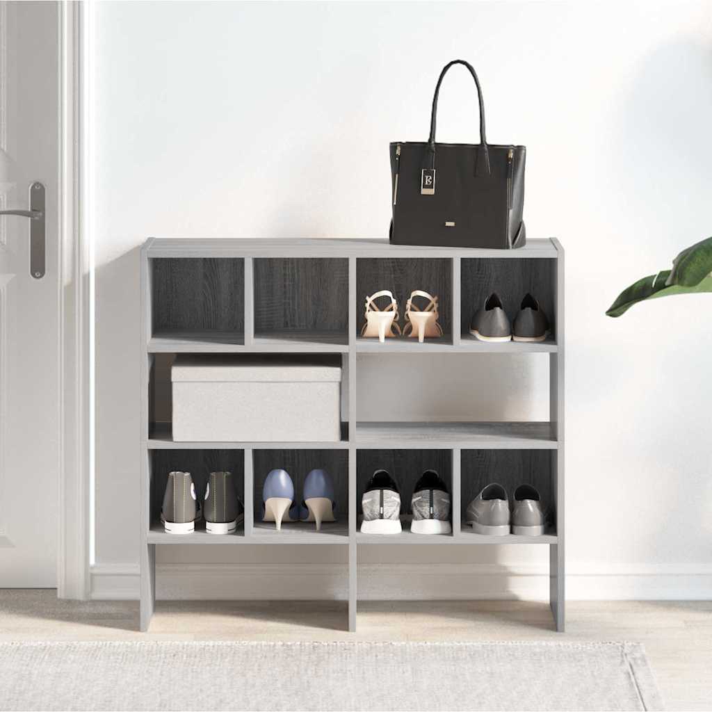 vidaXL Shoe Racks 2 pcs Stackable Grey Sonoma 89,5x30x40 cm
