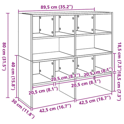 vidaXL Shoe Racks 2 pcs Stackable Grey Sonoma 89,5x30x40 cm