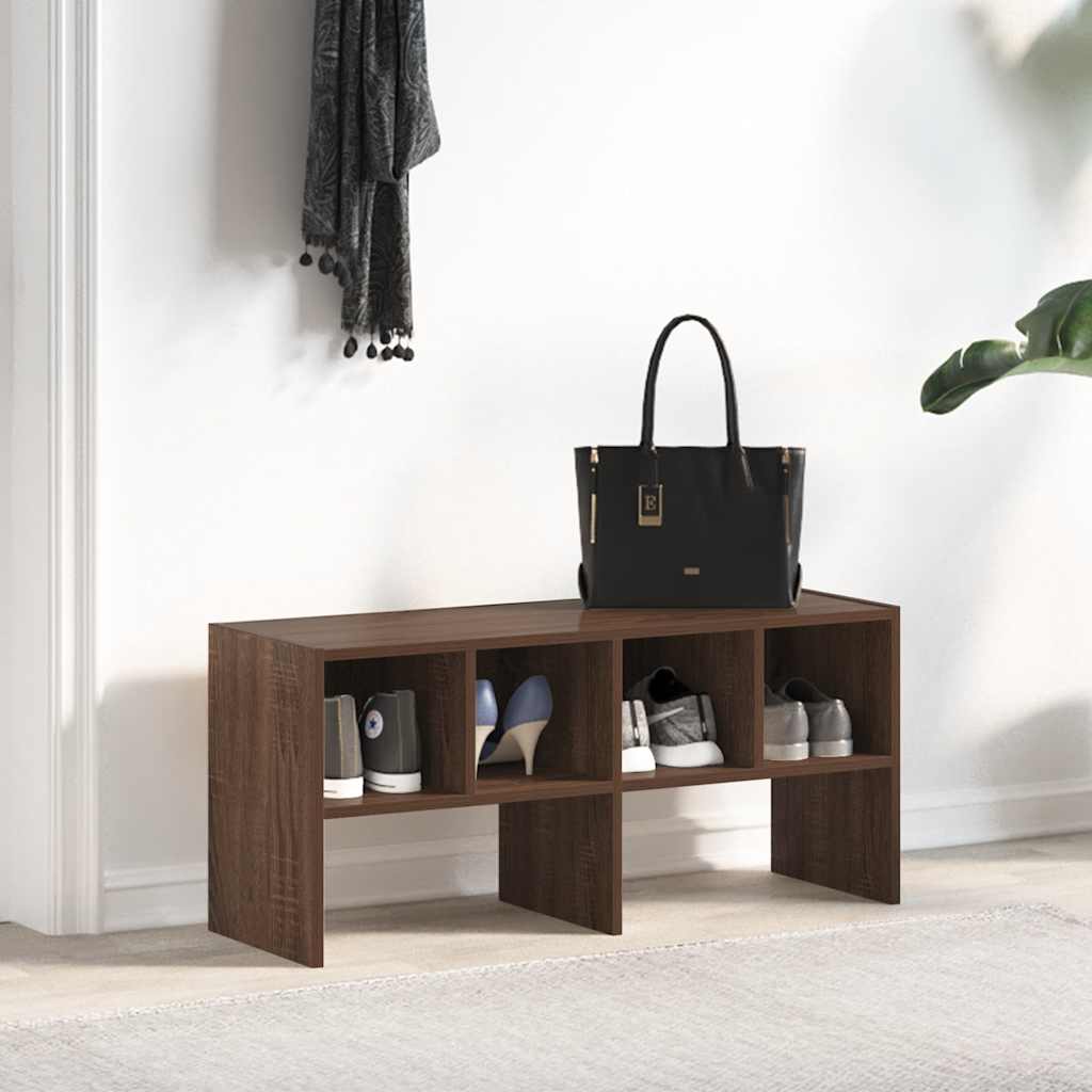 vidaXL Shoe Rack Stackable Brown Oak 89.5x30x40 cm