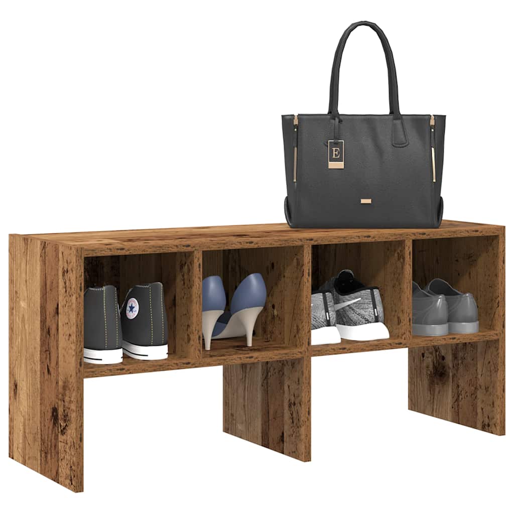 vidaXL Shoe Rack Stackable Old Wood 89,5x30x40 cm