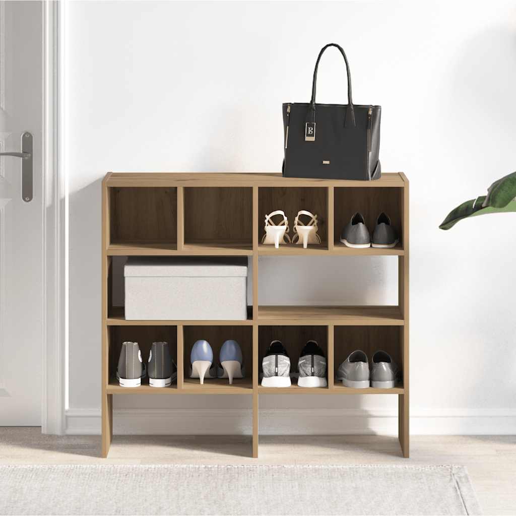 vidaXL Shoe Racks 2 pcs Stackable Artisan Oak 89,5x30x40 cm