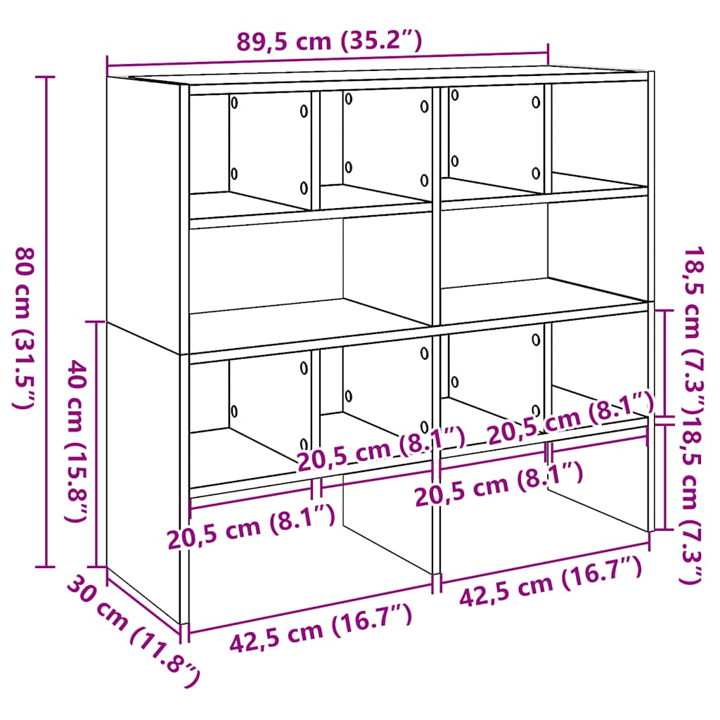 vidaXL Shoe Racks 2 pcs Stackable Artisan Oak 89,5x30x40 cm