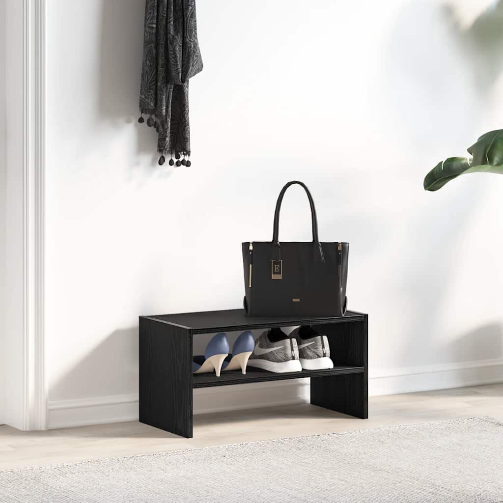 vidaXL Shoe Rack Stackable Black Oak 60x30x30.5 cm