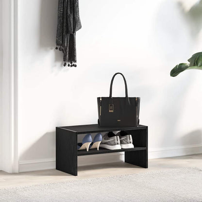 vidaXL Shoe Rack Stackable Black Oak 60x30x30.5 cm