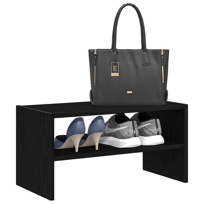 vidaXL Shoe Rack Stackable Black Oak 60x30x30.5 cm