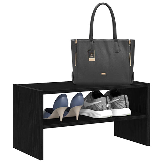vidaXL Shoe Rack Stackable Black Oak 60x30x30.5 cm