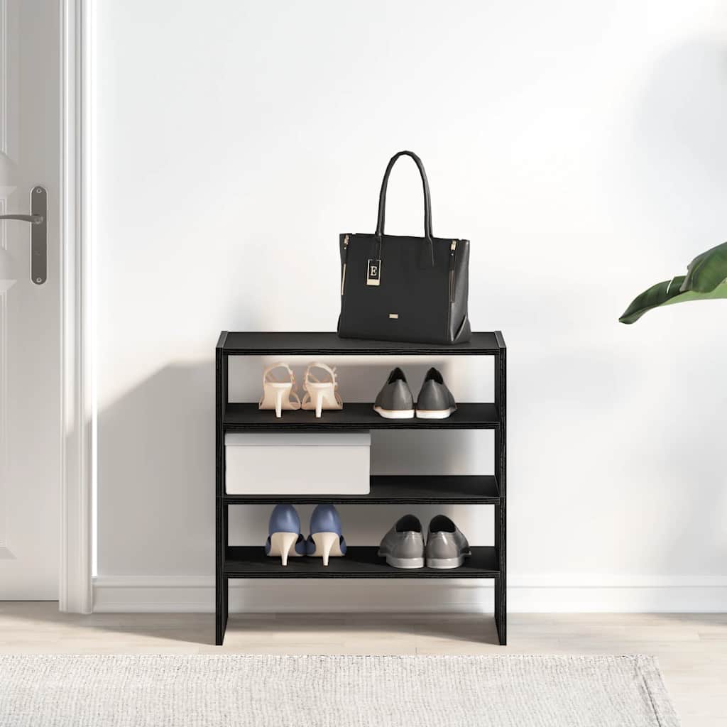 vidaXL Shoe Racks 2 pcs Stackable Black Oak 60x30x30.5 cm