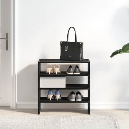 vidaXL Shoe Racks 2 pcs Stackable Black Oak 60x30x30.5 cm