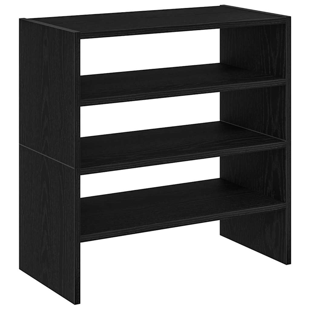 vidaXL Shoe Racks 2 pcs Stackable Black Oak 60x30x30.5 cm