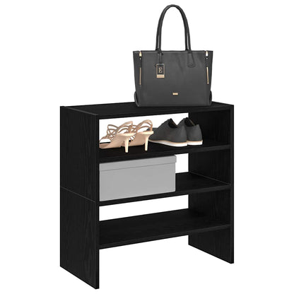vidaXL Shoe Racks 2 pcs Stackable Black Oak 60x30x30.5 cm