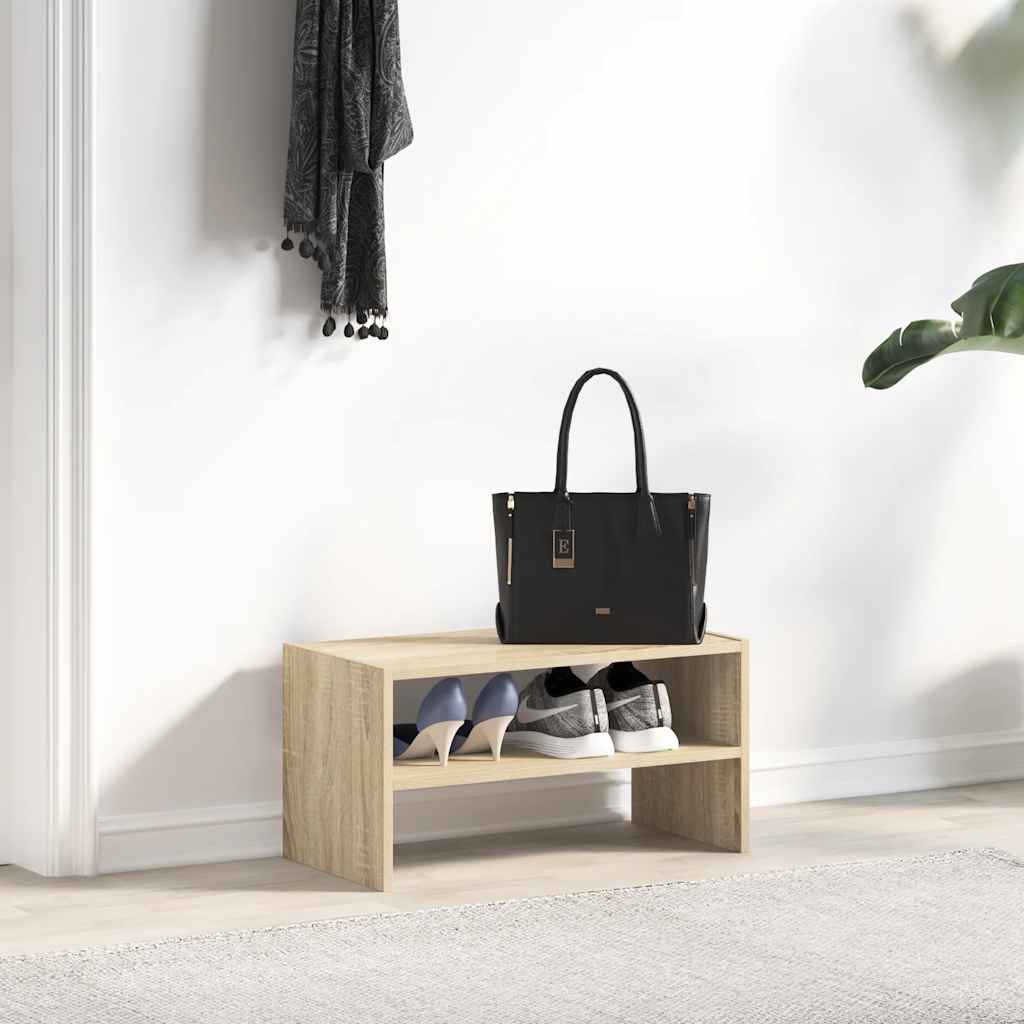 vidaXL Shoe Rack Stackable Sonoma Oak 60x30x30.5 cm