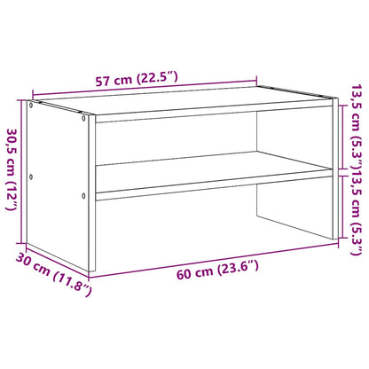 vidaXL Shoe Rack Stackable Concrete Grey 60x30x30.5 cm