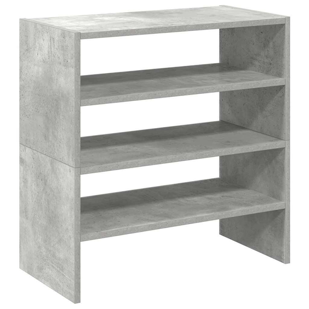 vidaXL Shoe Racks 2 pcs Stackable Concrete Grey 60x30x30.5 cm