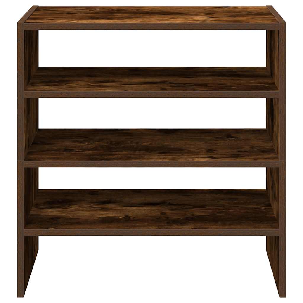 vidaXL Shoe Racks 2 pcs Stackable Smoked Oak 60x30x30.5 cm