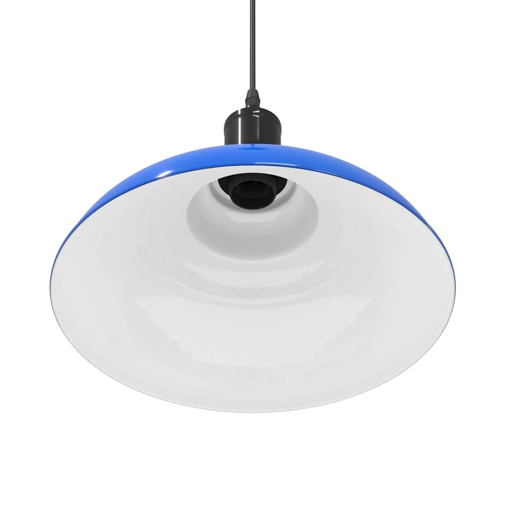 vidaXL Pendant Lamp Height Adjustable E27 Gloss Dark Blue Ø 31 cm Metal