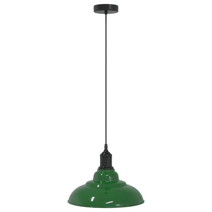 vidaXL Pendant Lamp Height Adjustable E27 Gloss Green Ø 31 cm Metal