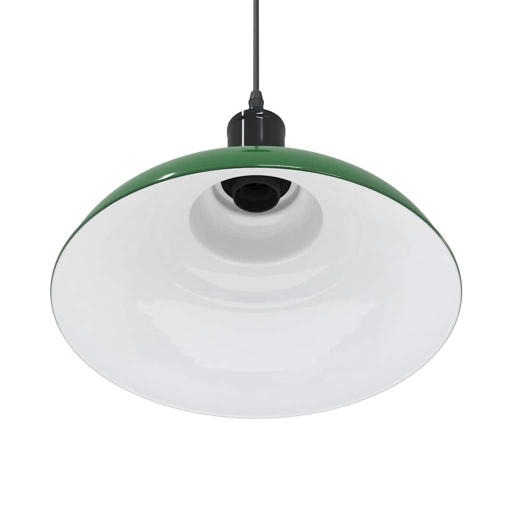 vidaXL Pendant Lamp Height Adjustable E27 Gloss Green Ø 31 cm Metal