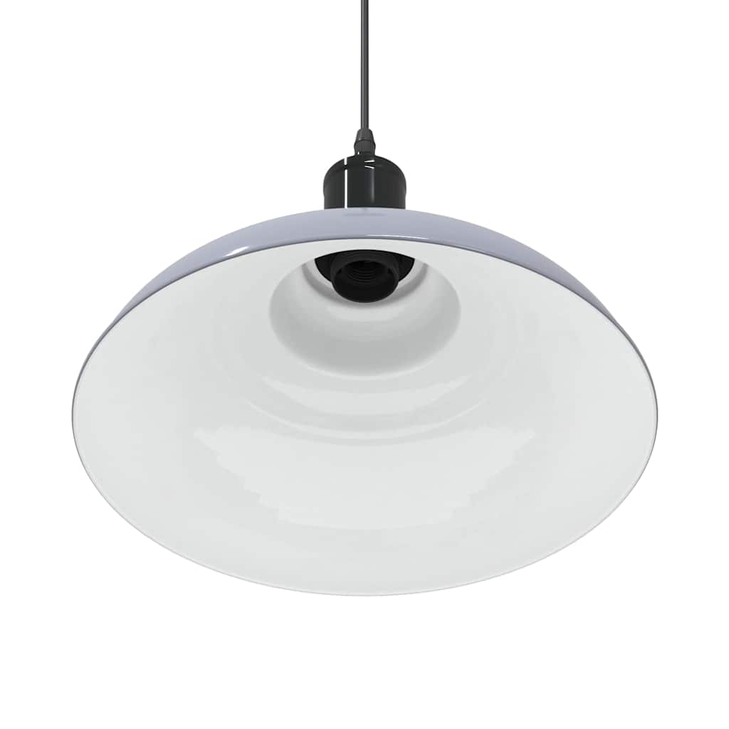 vidaXL Pendant Lamp Height Adjustable E27 Gloss Grey Ø 31 cm Metal