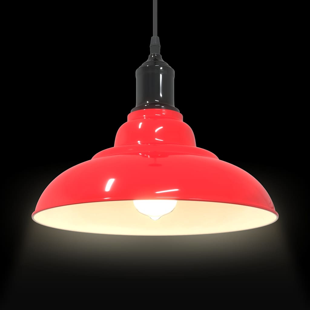 vidaXL Pendant Lamp Height Adjustable E27 Gloss Red Ø 31 cm Metal