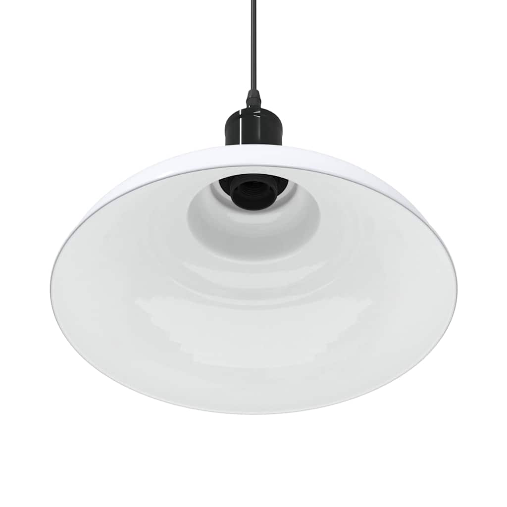 vidaXL Pendant Lamp Height Adjustable E27 Gloss White Ø 31 cm Metal