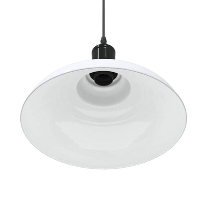 vidaXL Pendant Lamp Height Adjustable E27 Gloss White Ø 31 cm Metal