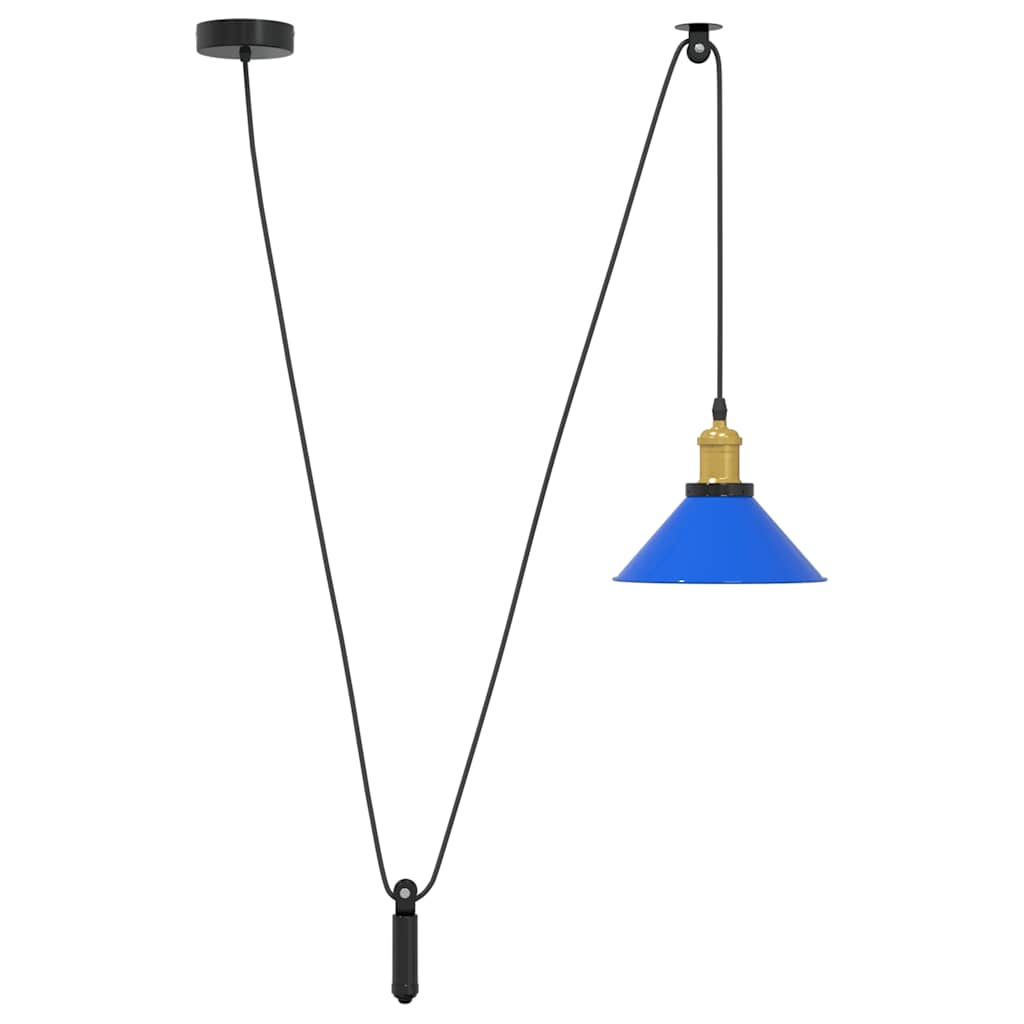 vidaXL Pendant Lamp Height Adjustable E27 Gloss Dark Blue Ø 22cm Metal