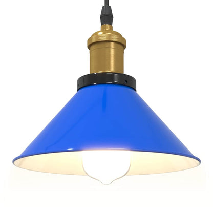 vidaXL Pendant Lamp Height Adjustable E27 Gloss Dark Blue Ø 22cm Metal