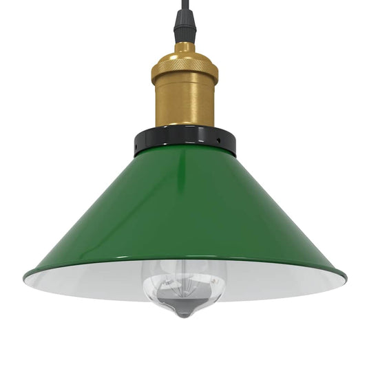 vidaXL Pendant Lamp Height Adjustable E27 Gloss Green Ø 22 cm Metal