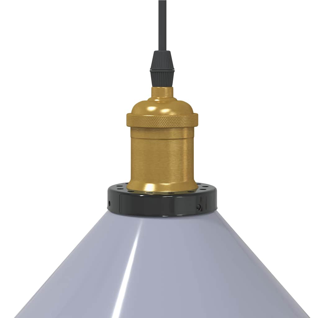 vidaXL Pendant Lamp Height Adjustable E27 Gloss Grey Ø 22 cm Metal