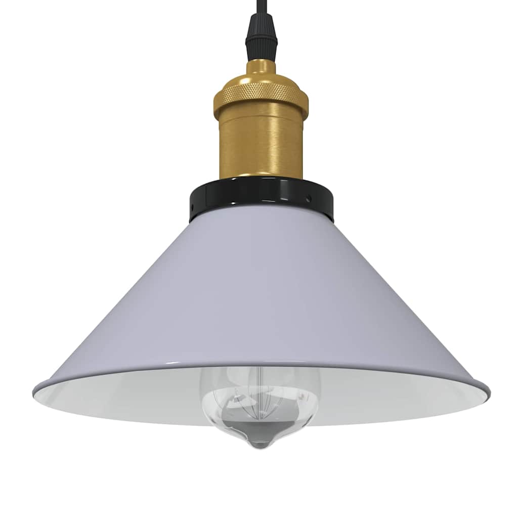 vidaXL Pendant Lamp Height Adjustable E27 Gloss Grey Ø 22 cm Metal