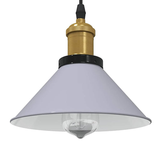 vidaXL Pendant Lamp Height Adjustable E27 Gloss Grey Ø 22 cm Metal