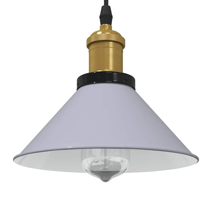 vidaXL Pendant Lamp Height Adjustable E27 Gloss Grey Ø 22 cm Metal
