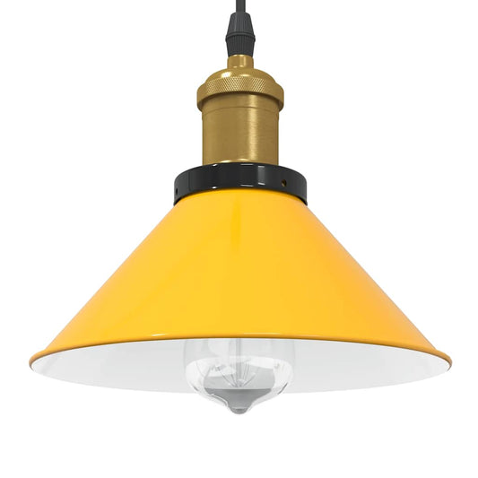 vidaXL Pendant Lamp Height Adjustable E27 Gloss Yellow Ø 22 cm Metal