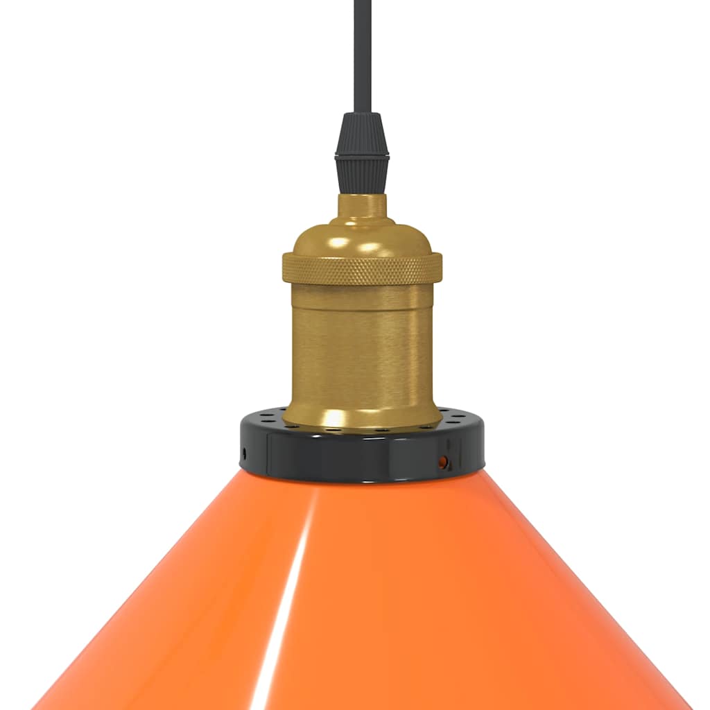 vidaXL Pendant Lamp Height Adjustable E27 Gloss Orange Ø 22 cm Metal