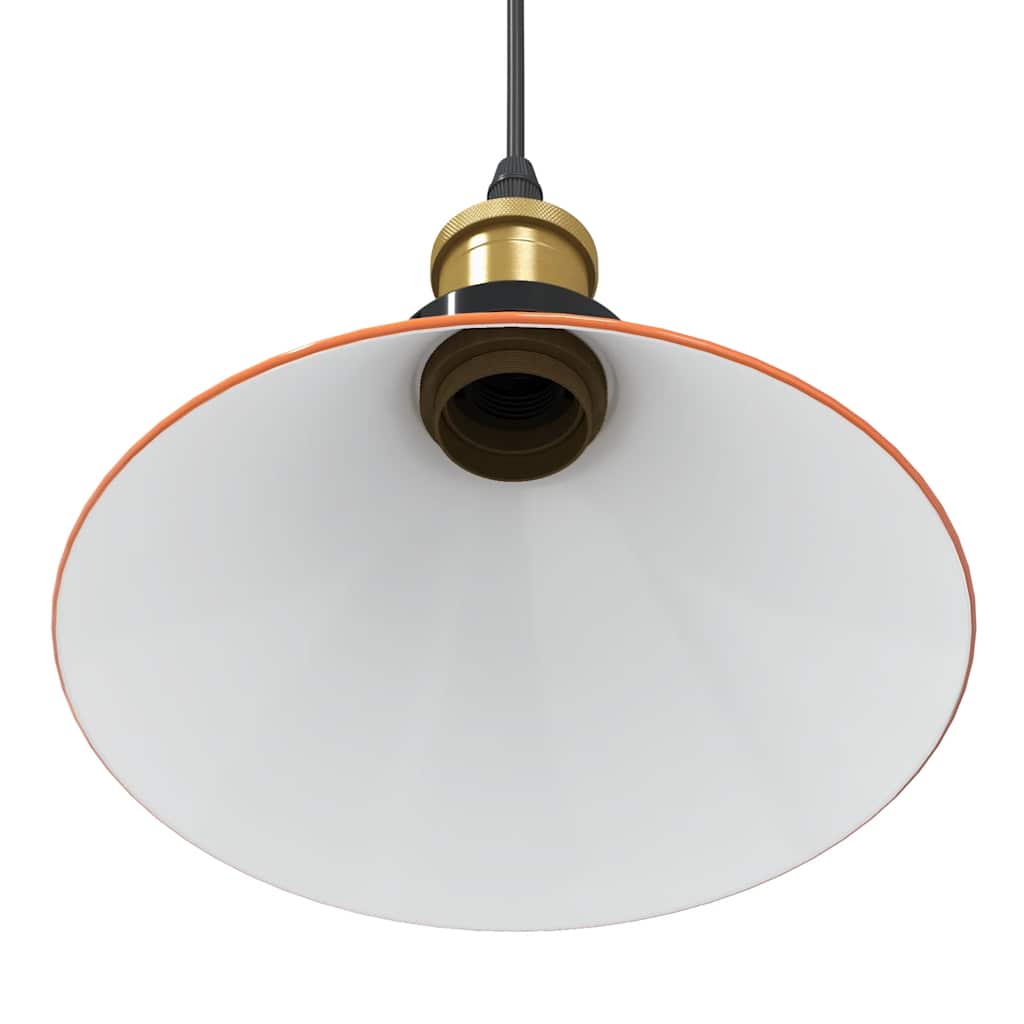 vidaXL Pendant Lamp Height Adjustable E27 Gloss Orange Ø 22 cm Metal