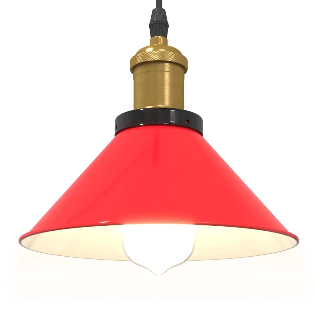 vidaXL Pendant Lamp Height Adjustable E27 Gloss Red Ø 22 cm Metal