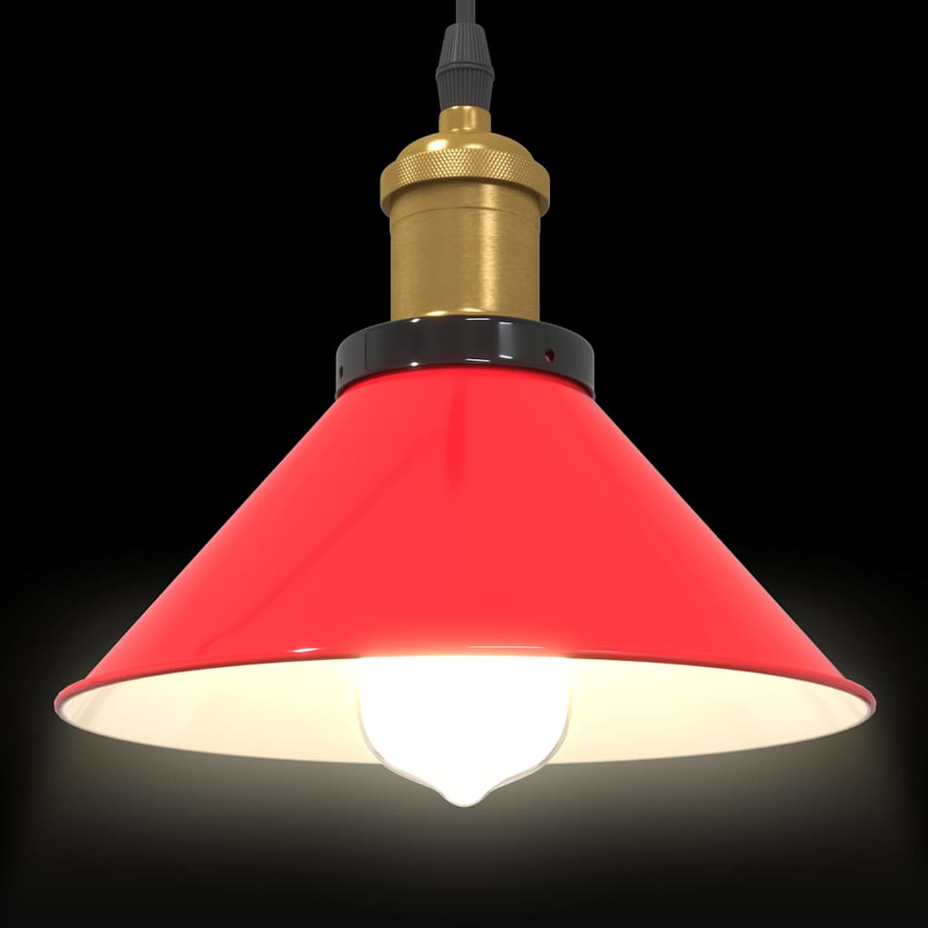 vidaXL Pendant Lamp Height Adjustable E27 Gloss Red Ø 22 cm Metal