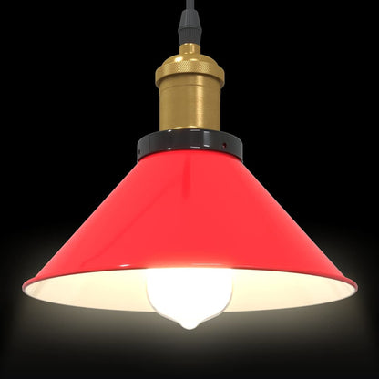 vidaXL Pendant Lamp Height Adjustable E27 Gloss Red Ø 22 cm Metal