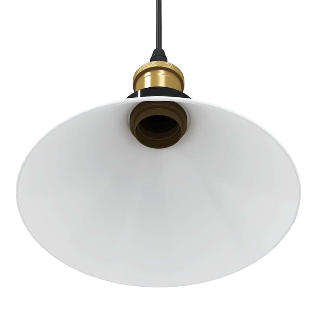 vidaXL Pendant Lamp Height Adjustable E27 Gloss White Ø 22 cm Metal