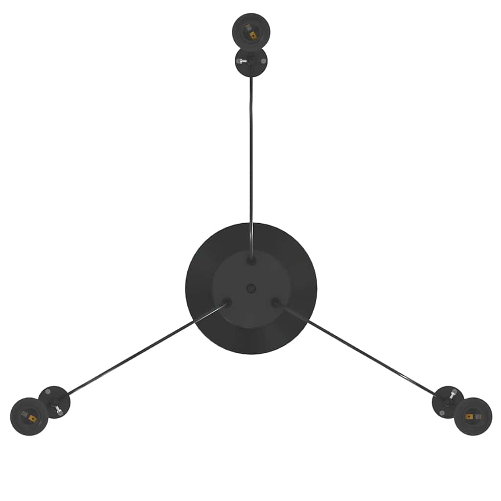 vidaXL Pendant Lamp with 3 Lamp Holders E27 Black Metal