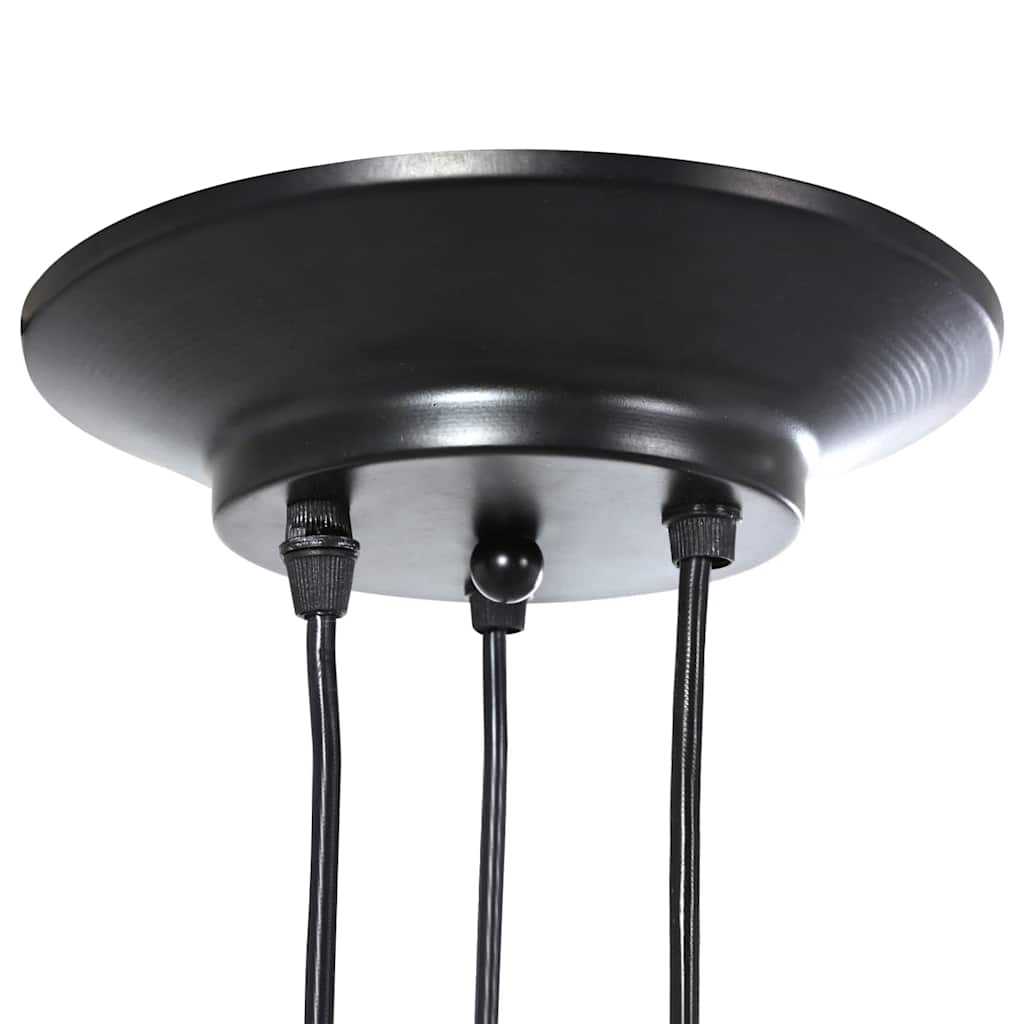 vidaXL Pendant Lamp with 3 Lamp Holders E27 Black Metal